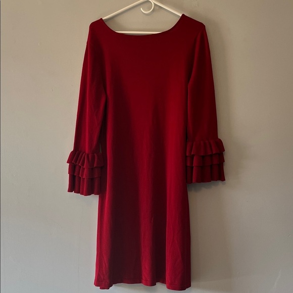 Danny and Nicole Red Ruffle Sleeve Dress Women’s XL - Picture 11 of 15